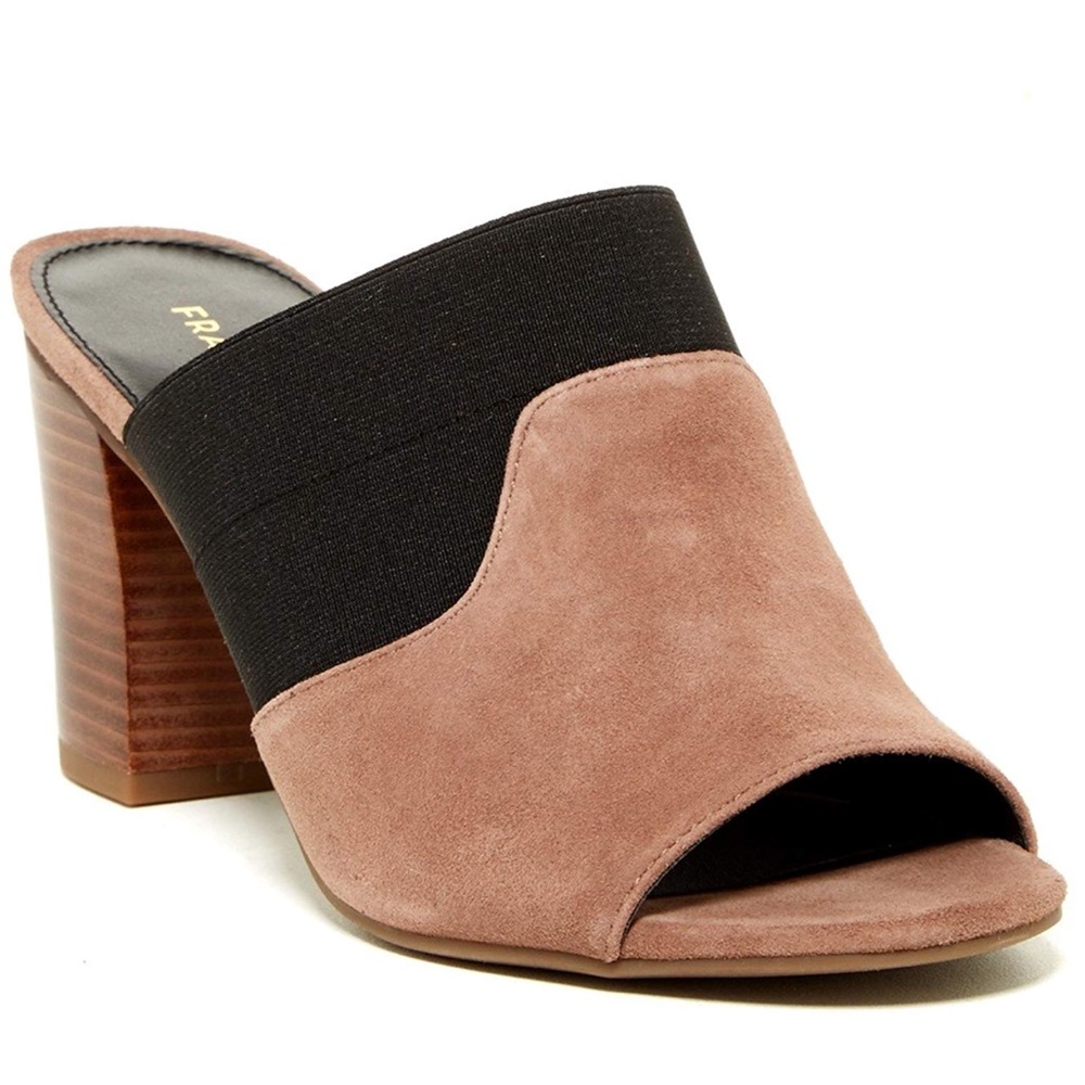 Franco Sarto Taupe Suede Block Mules - Picture 6 of 7